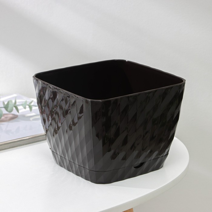 Горшок для цветов с поддоном «Классика», 4.5 л, шоколадный