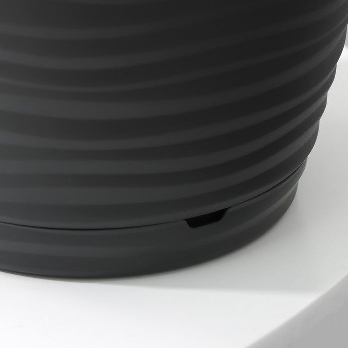 Горшок для цветов с поддоном Saffron, 5.4 л, d=22.4 см, h=20.5 см, пластиковый, серый