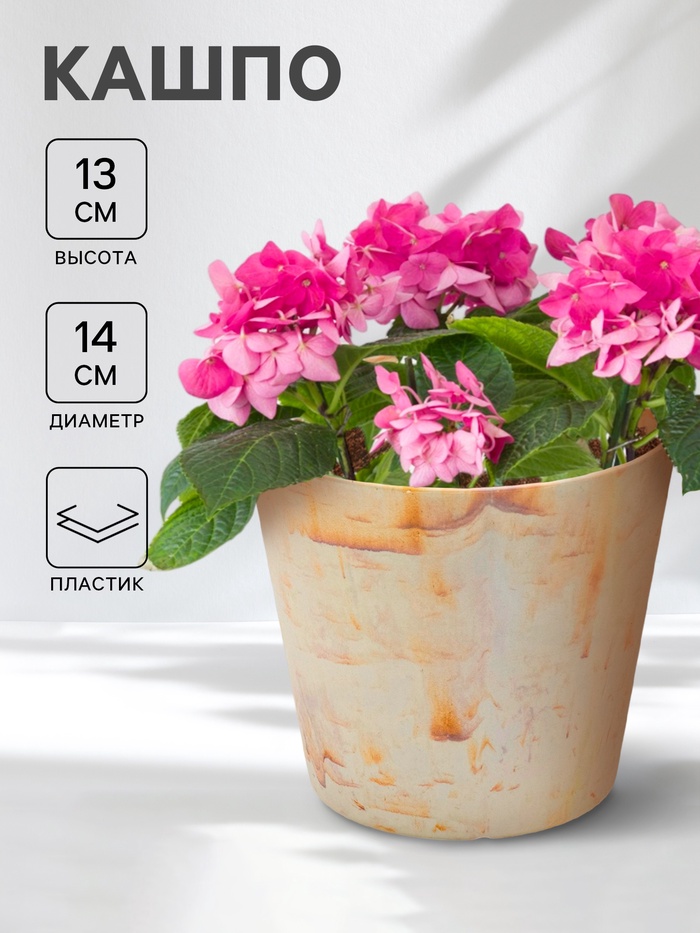 Кашпо круглое SandStorm, d=14×13 см