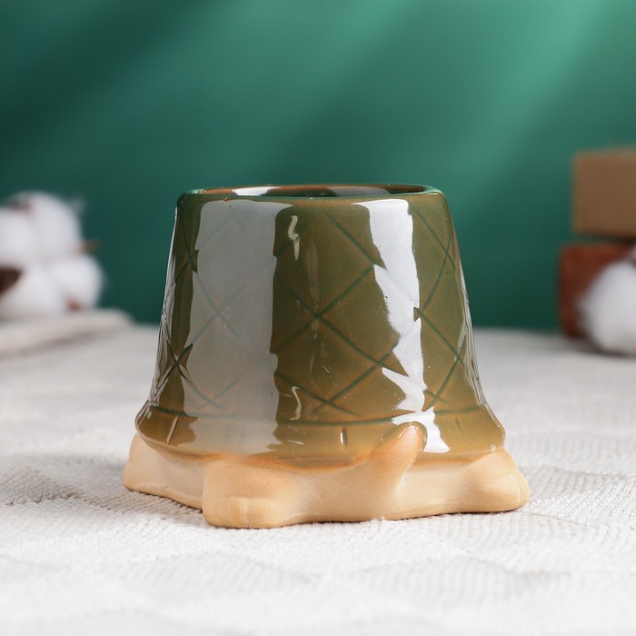 Декоративный горшок для цветов «Черепашка», 250 мл, 12×8×7 см, керамический