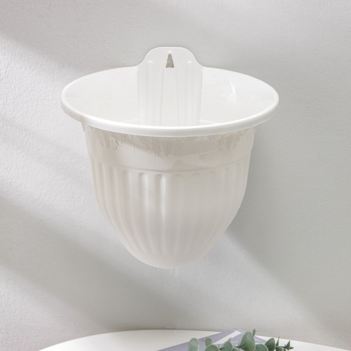 Кашпо для цветов настенное «Лозанна», 3 л, пластик, белое