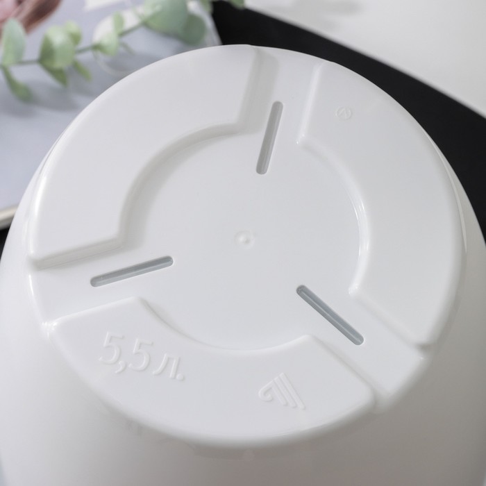 Горшок для цветов с поддоном «Альтернатива. Афина», 5.5 л, пластиковый, белый