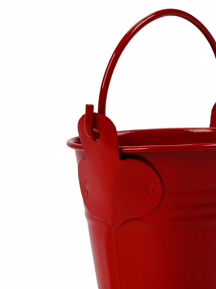 Декоративное кашпо для цветов «Ведёрко Томми», 6×6 см, металл, красное