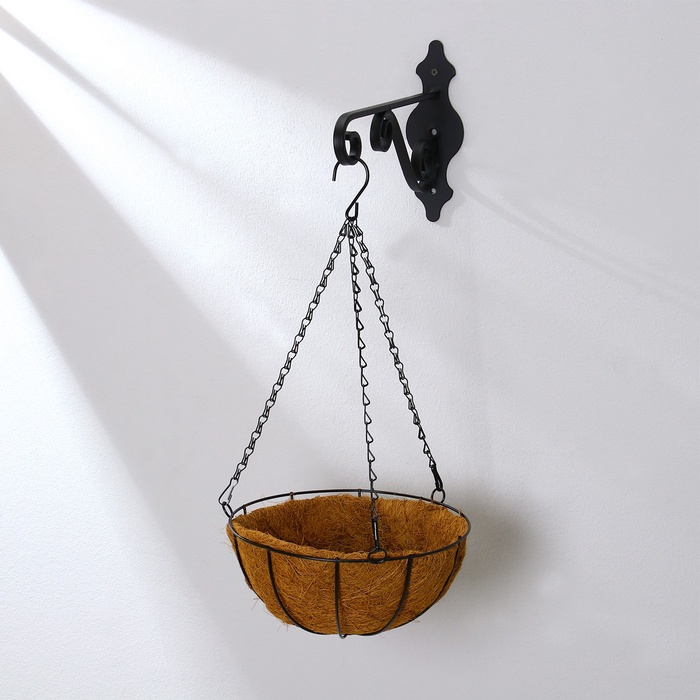 Кашпо подвесное, d=25 см, с кокосовым вкладышем, «Полусфера», Greengo