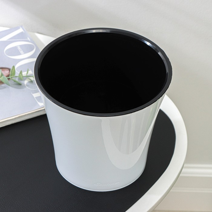 Кашпо для цветов со вставкой Santino «Арте», 3.5 л, пластик, бело-чёрный