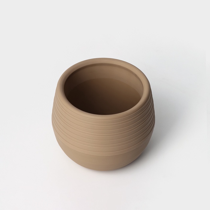 Горшок для цветов с поддоном «СибПолимер. Дуэт», 1.5 л, пластиковый, цвет кофе с молоком