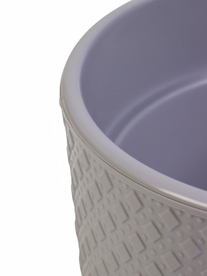 Кашпо для цветов «Клевер», 4.5 л, d=20 см, h=18 см, пластик, цвет серый шёлк