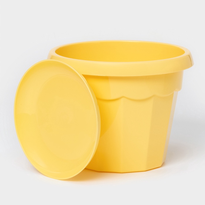 Горшок для цветов с поддоном Доляна «Эрика», 1.8 л, пластиковый, цвет жёлтый