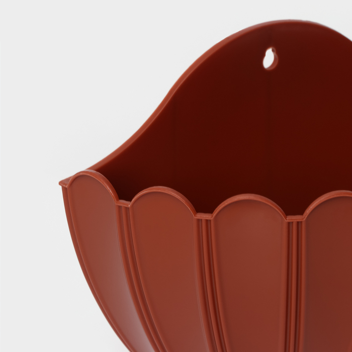 Кашпо для цветов настенное «Хризантема», 1 л, 20×11×15.3 см, цвет терракот