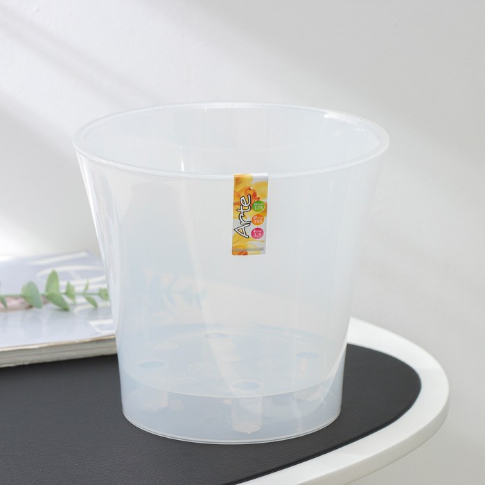 Кашпо для цветов со вставкой Santino «Арте», 3.5 л, пластик, прозрачное