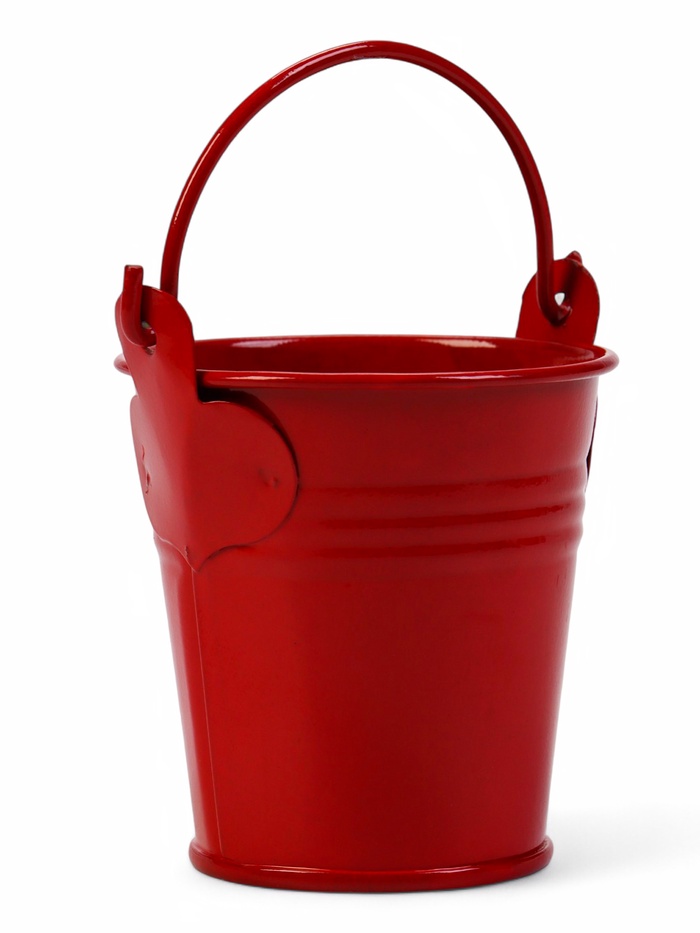 Декоративное кашпо для цветов «Ведёрко Томми», 6×6 см, металл, красное