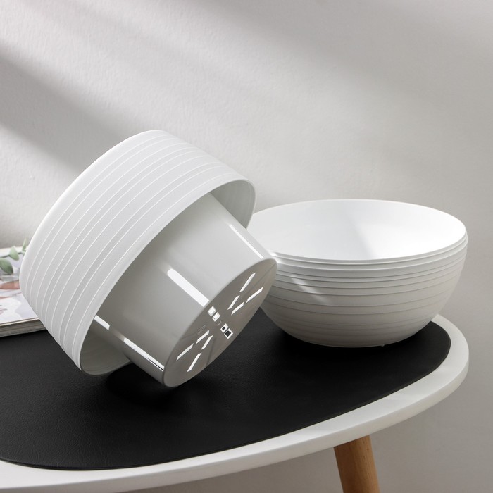 Горшок для цветов «Япония», 2 л, пластиковый, белый