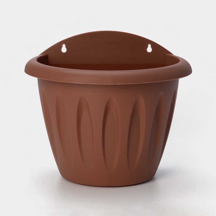 Кашпо для цветов настенное Martika «Фелиция», 3.4 л, d=24 см, пластик, коричневое
