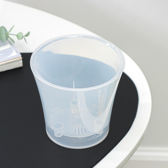 Кашпо для цветов со вставкой Santino «Арте», 600 мл, пластик, прозрачное