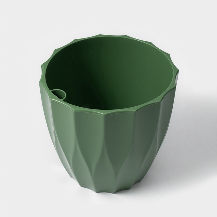 Кашпо для цветов со вставкой «Флюте», 3 л, малахит