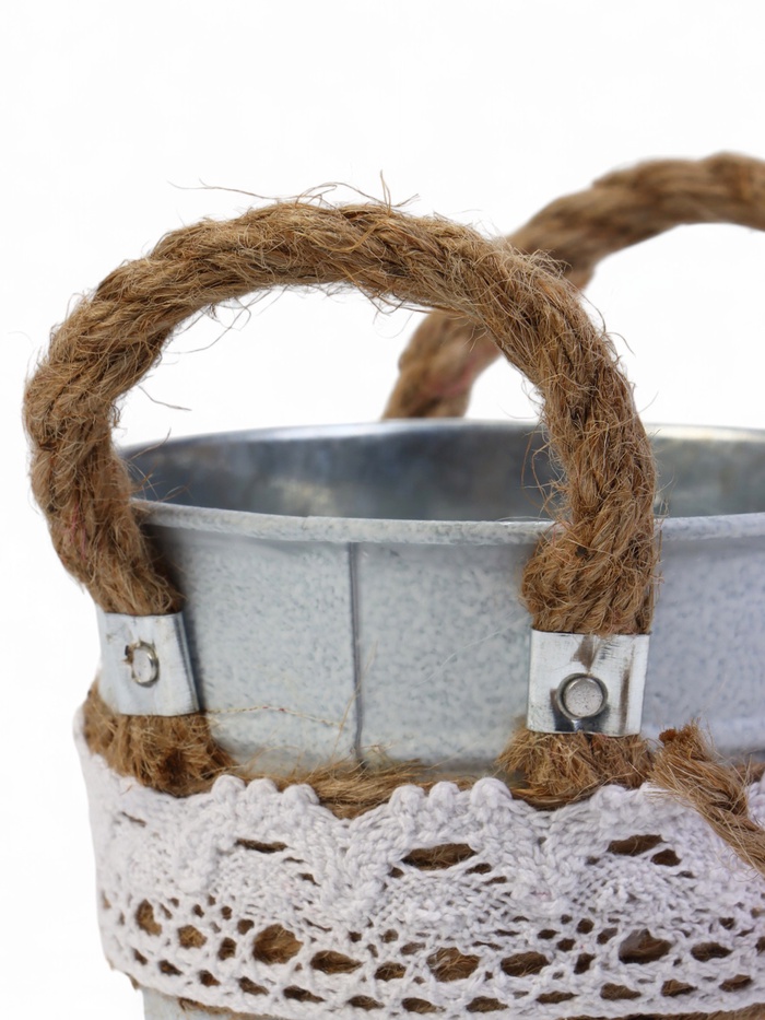 Кашпо «Ведёрко Линдберг», 10×10×11 см, серое