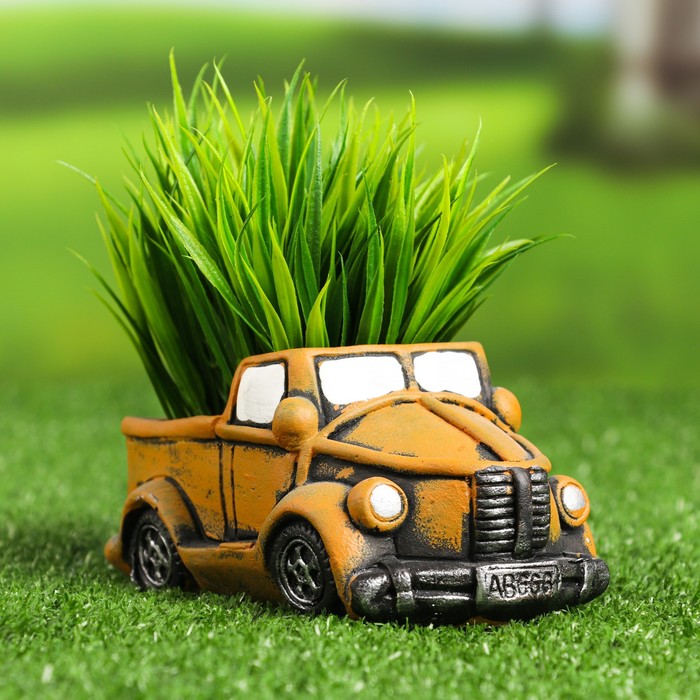 Горшок для цветов «Грузовичок» керамический, 250 мл, 15.4×9×8 см, бежевый