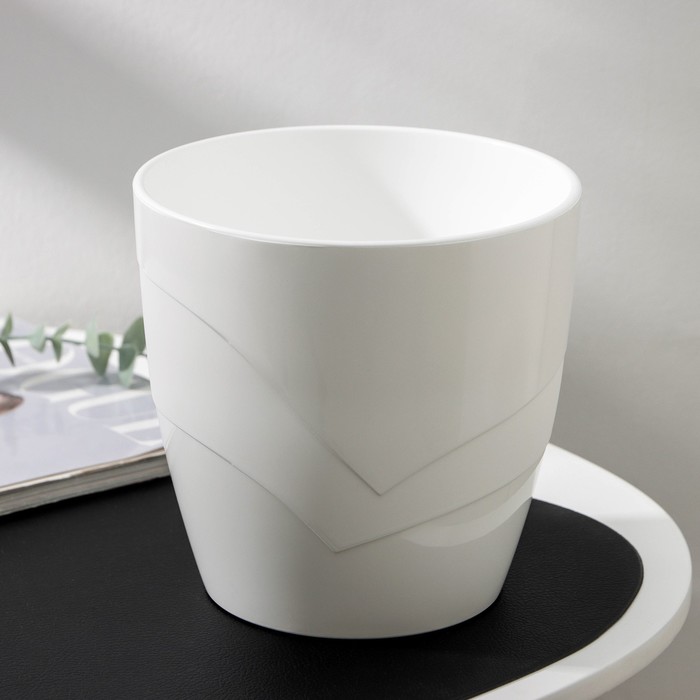 Кашпо для цветов со вставкой «Грация», 2.8 л, белое