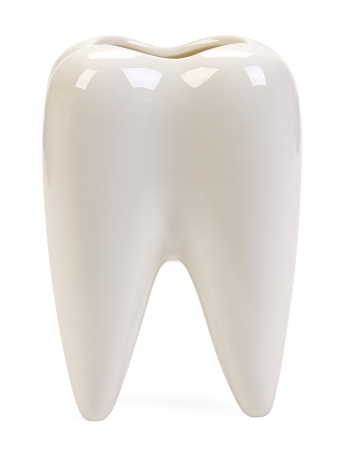 Декоративное кашпо для цветов «Зуб мудрости», 200 мл, 8.2×6.7×10 см, керамическое, белое