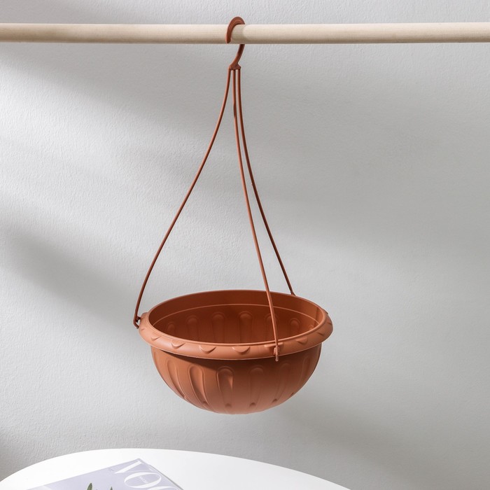 Кашпо для цветов подвесное «Джулия», 3.5 л, пластик, коричневое