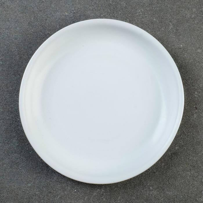 Поддон для цветочного горшка, d=15 см, h=2 см, керамика, белый