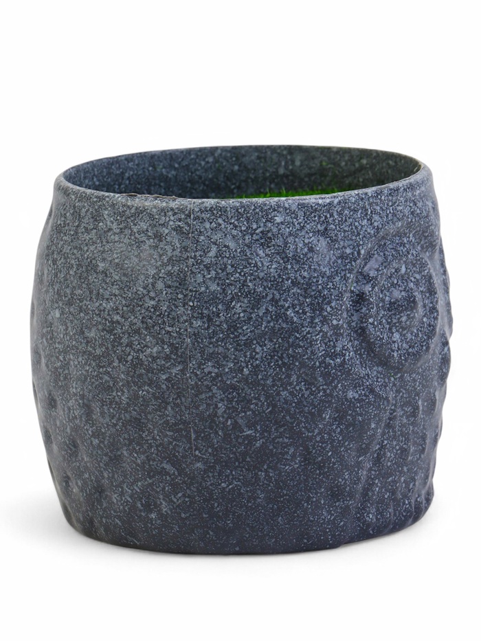 Флористическое кашпо «Совёнок», 6.5×6.5×6 см, пластик, с вкладышем из пенопласта, серое