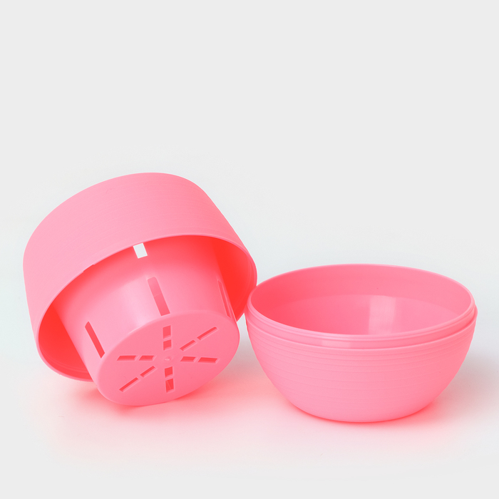 Горшок для цветов с поддоном «Япония», 125 мл, d=8 см, h=6.5 см, розовый