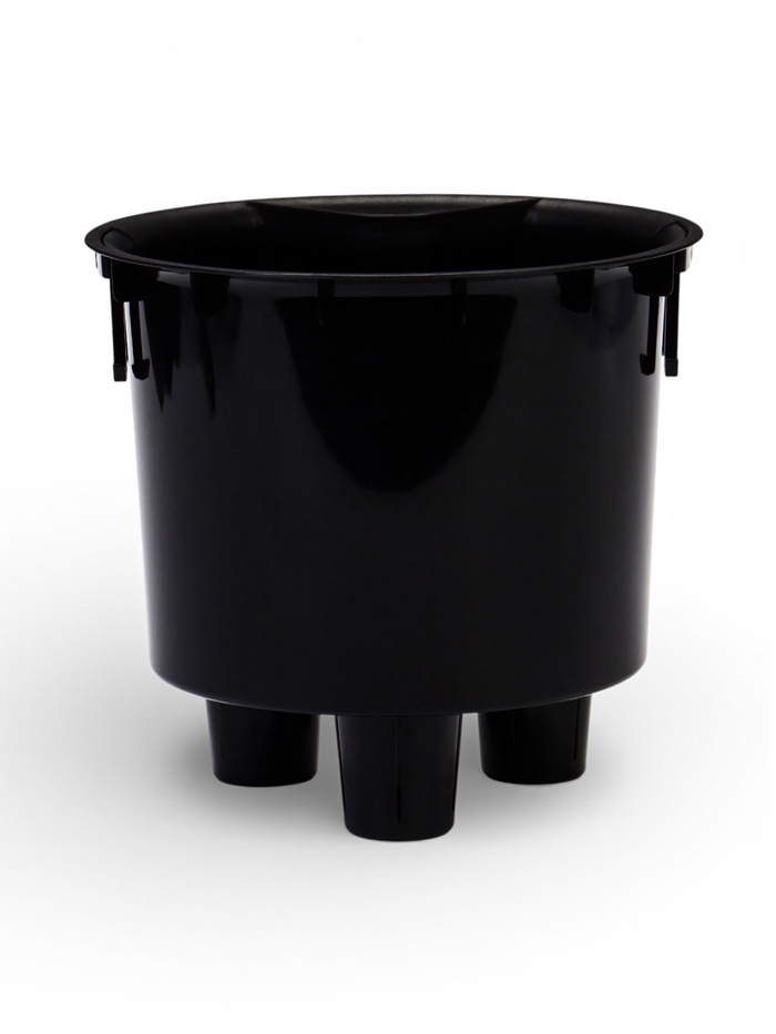 Кашпо для цветов «Анфа», 1.8 л, d=15 см, h=13.5 см, пластиковое, с автополивом, со вставкой, белое