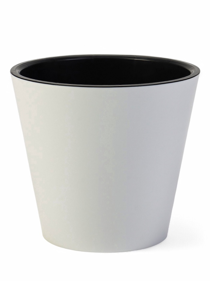 Кашпо для цветов с дренажной вставкой Rosemary, 4 л, d=20 см, пластиковое, белое