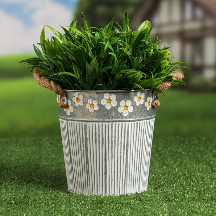 Декоративное кашпо «Ведёрко Фрейя», 2.2 л, 16×14×12 см, металлическое