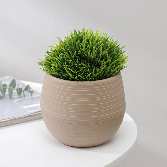 Горшок для цветов с поддоном СибПолимер «Дуэт», 500 мл, пластиковый, кофе с молоком