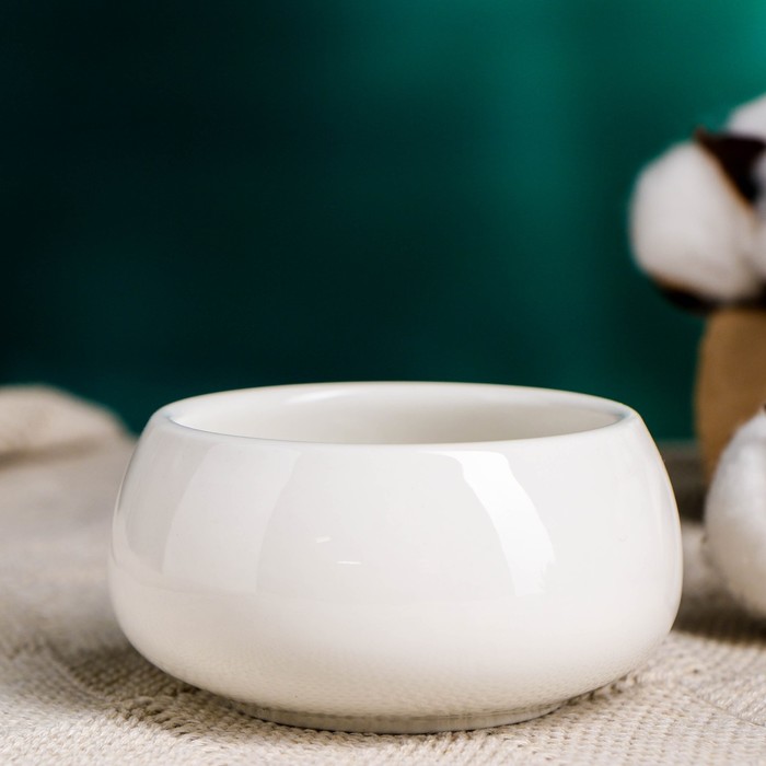 Горшок для цветов «Лайт бонсай», 150 мл, d=7.5 см, h=4.3 см, керамический, белый