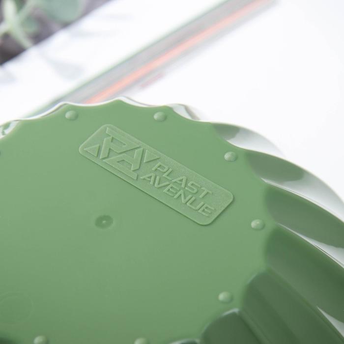 Кашпо для цветов с автополивом «Ракушка», 2.4 л, d=22 см, h=10.5 см, зелёное