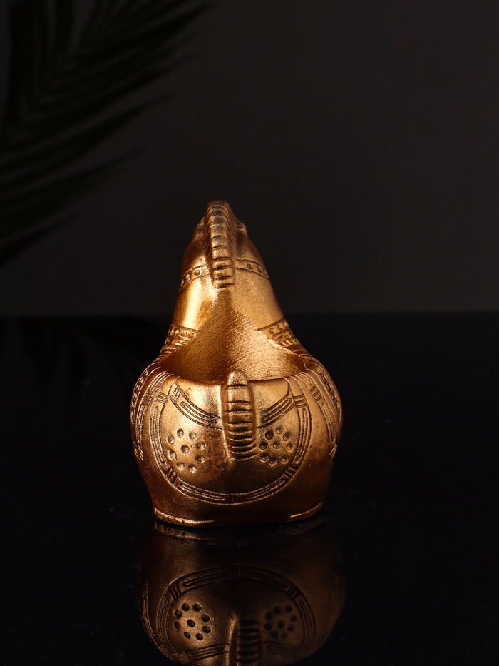 Кашпо гипс «Лошадка с орнаментом», 8×9×6 см, под бронзу