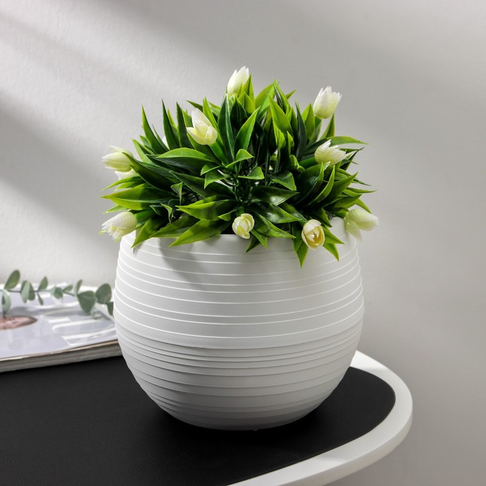 Горшок для цветов «Япония», 2 л, пластиковый, белый