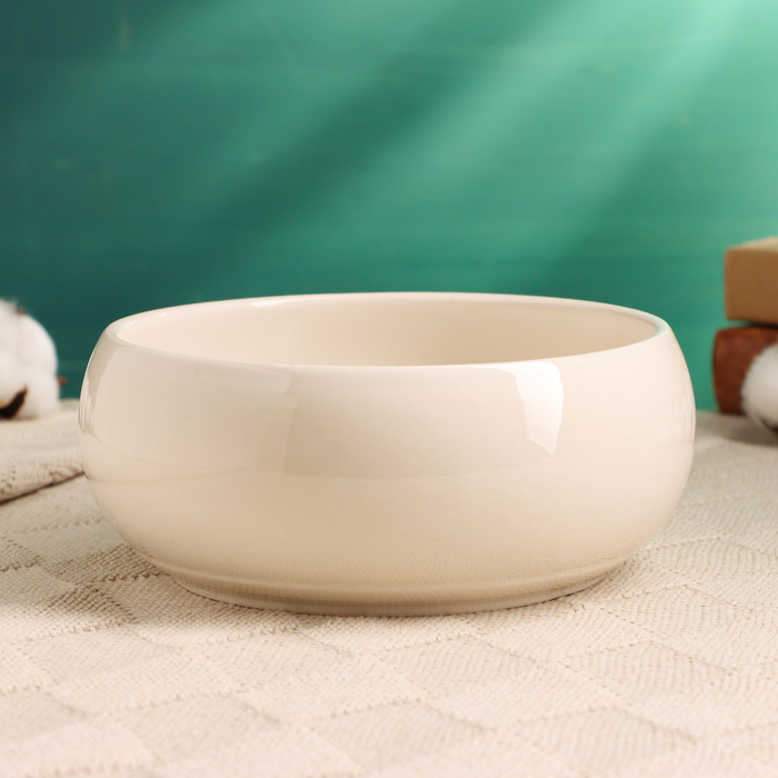 Кашпо - бонсайница «Мира», круглое, 18×18×7 см, белое