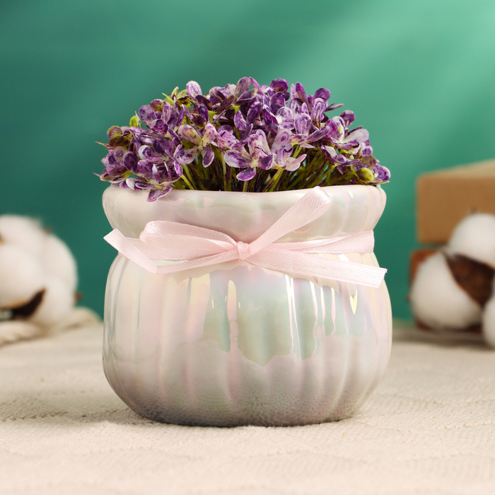 Декоративное кашпо для цветов «Мешочек Мартин», 9×9×7 см, керамическое, Greengo