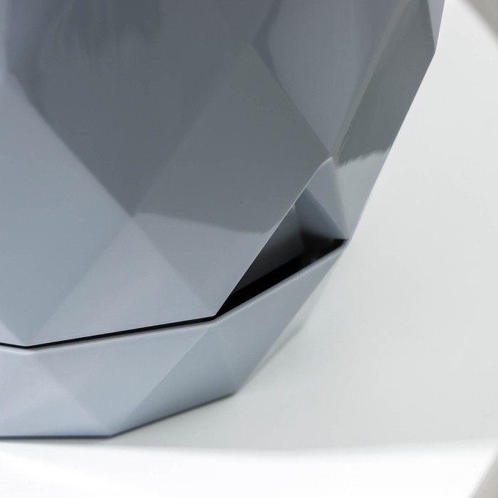 Горшок для цветов с поддоном Laurel, 2.3 л, d=17.5 см, h=15 см, пластиковый, серый