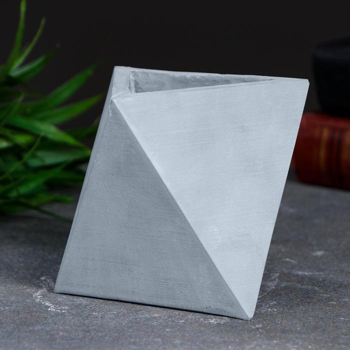 Кашпо бетонное «Абстракция», серое, 9×9×9 см