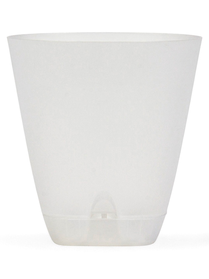 Горшок для цветов «Гранд», 2 л, d=14.5 см, h=15 см, пластиковый, с прикорневым поливом, прозрачный