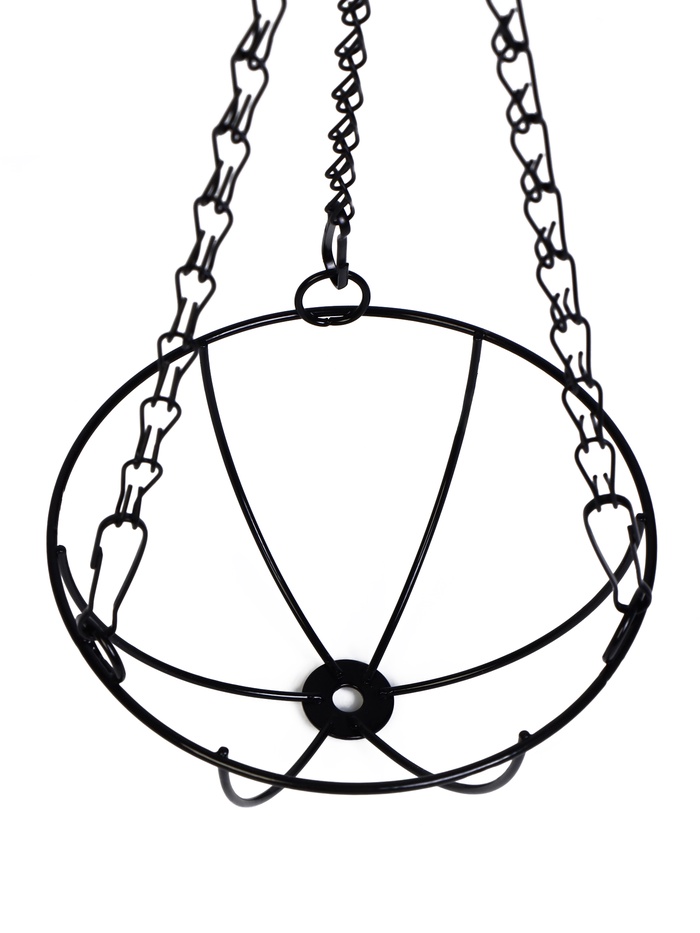 Кашпо подвесное «Полусфера», d=15 см, металлическое, со вставкой из кокоса