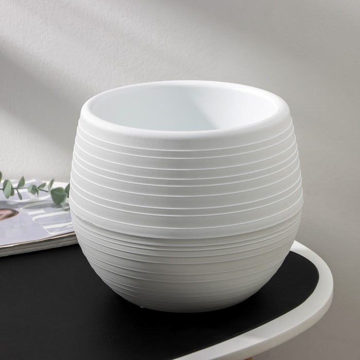 Горшок для цветов «Япония», 3 л, пластиковый, белый