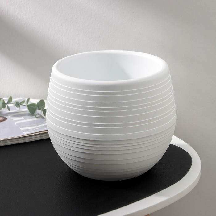 Горшок для цветов «Япония», 2 л, пластиковый, белый