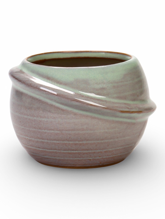 Декоративный горшок для цветов «Сатурн», 6×6×6 см, керамический, серый, Greengo