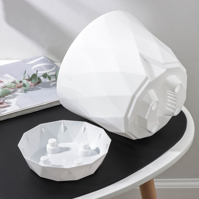 Горшок для цветов с поддоном Laurel, 4.5 л, d=22 см, h=19 см, пластиковый, белый