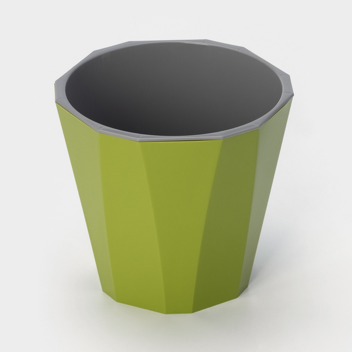 Кашпо для цветов со вставкой «Палермо», 1.8 л, цвет оливковый