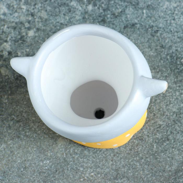 Декоративный горшок для цветов «Милый котёнок», 300 мл, 11×6 см, керамика