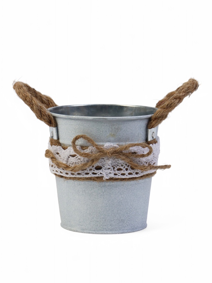 Кашпо «Ведёрко Линдберг», 10×10×11 см, серое