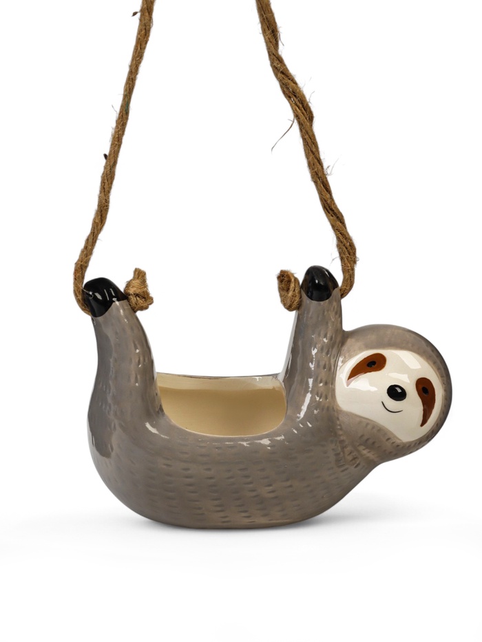 Кашпо подвесное «Ленивец», 300 мл, керамика, серое