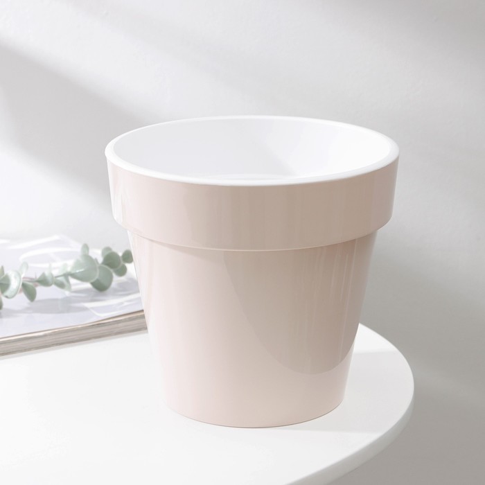 Кашпо для цветов со вставкой «Порто», 2.4 л, цвет жемчужный